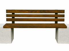 Banca premium din beton cu marmura alba, cu lemn de stejar