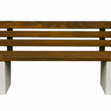 Banca premium din beton cu marmura alba, cu lemn de stejar